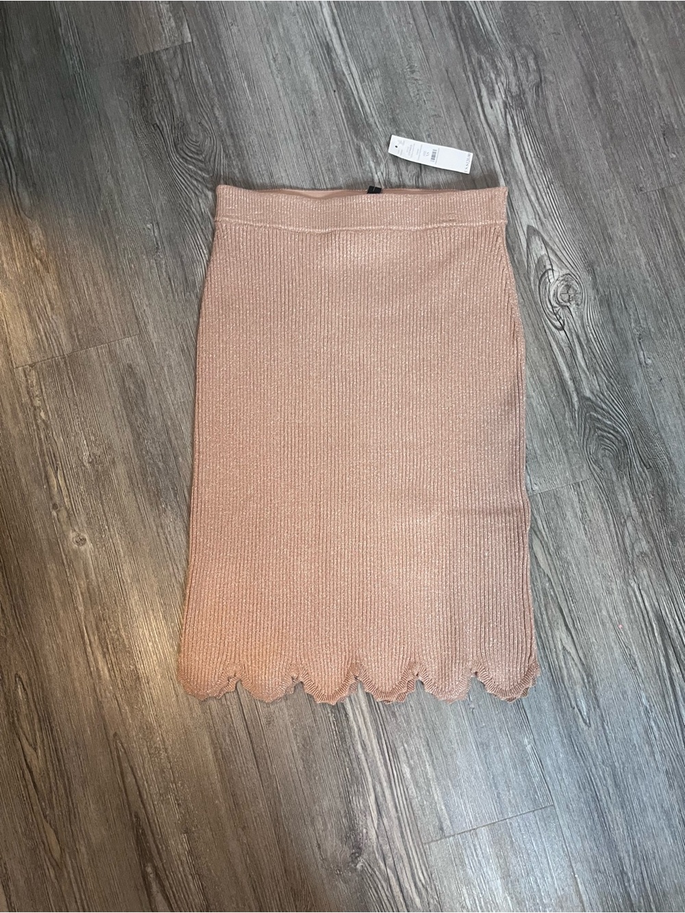 White House Black Market Scallop Hem Knit Midi Skirt XS
